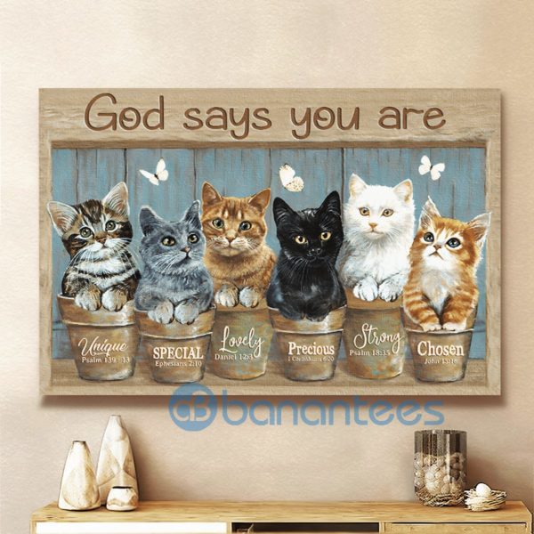 Cute Cats God Says You Are Wall Art Canvas Product Photo