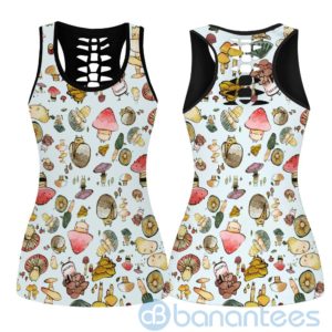 Cute Mushroom Forest Hollow Tank And Legging Outfit Product Photo