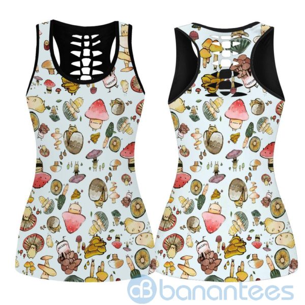 Cute Mushroom Forest Hollow Tank And Legging Outfit Product Photo