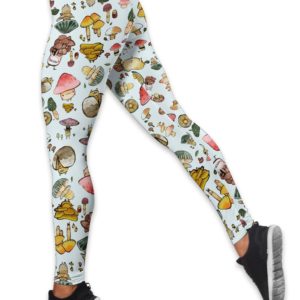 Cute Mushroom Forest Hollow Tank And Legging Outfit Product Photo