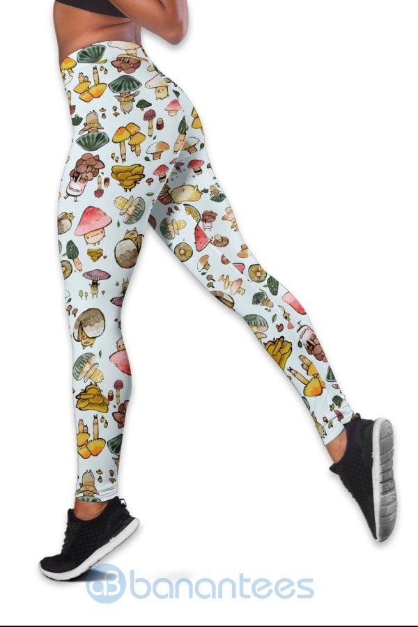 Cute Mushroom Forest Hollow Tank And Legging Outfit Product Photo