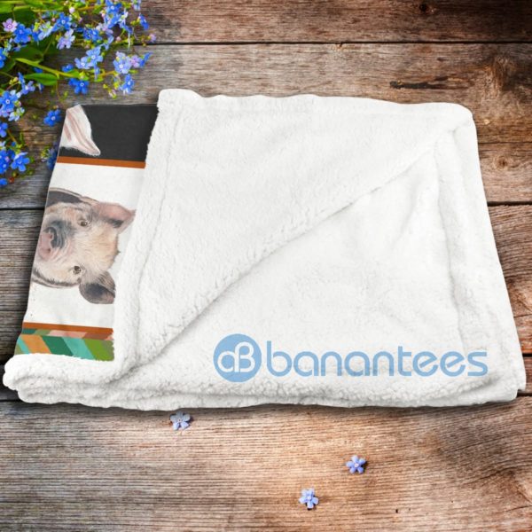 Cute Pig Watercolor Art Sherpa Blanket Product Photo