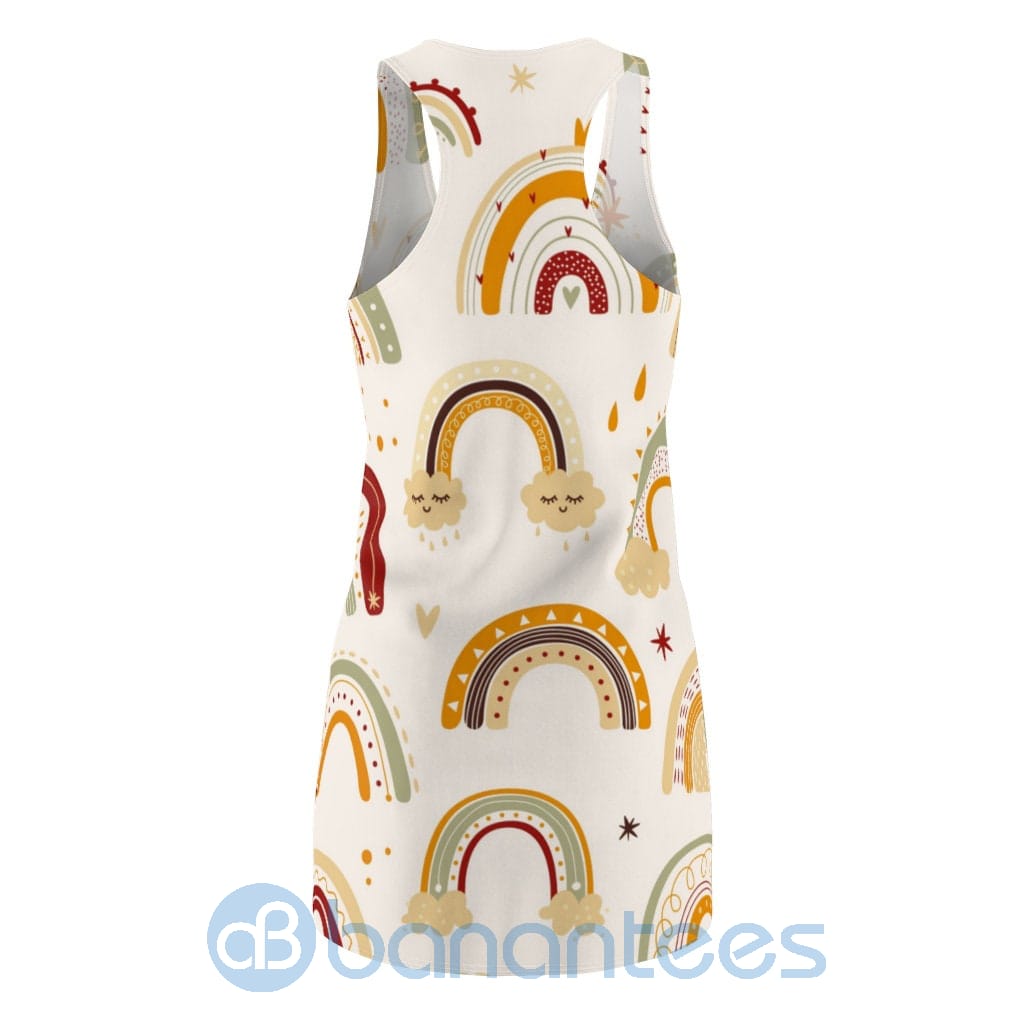 cute-rainbow-boho-rainbow-cartoon-white-racerback-dress-for-women-3-O51LL.jpg Cute Rainbow Boho Rainbow Cartoon White Racerback Dress For Women Product Photo