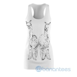 Cute Sheep Line Art Design White Racerback Dressn For Women Product Photo