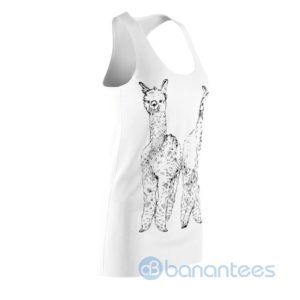 Cute Sheep Line Art Design White Racerback Dressn For Women Product Photo