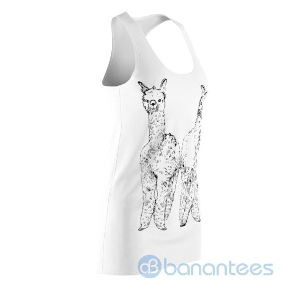 Cute Sheep Line Art Design White Racerback Dressn For Women Product Photo