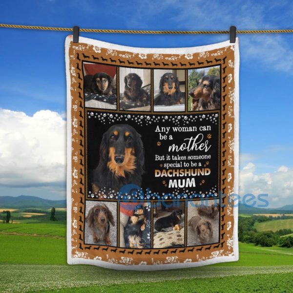 Dachshund Any Woman Can Be A Mother Sherpa Blanket Product Photo