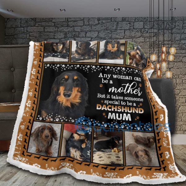 Dachshund Any Woman Can Be A Mother Sherpa Blanket Product Photo