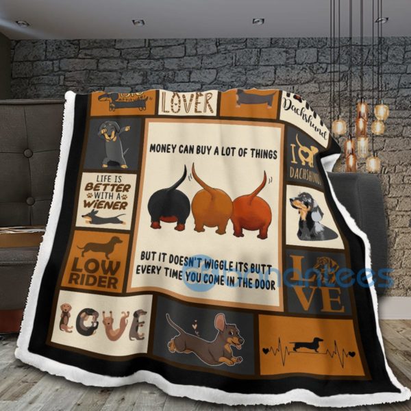 Dachshund Dog Life Is Better With A Wiener Sherpa Blanket Product Photo
