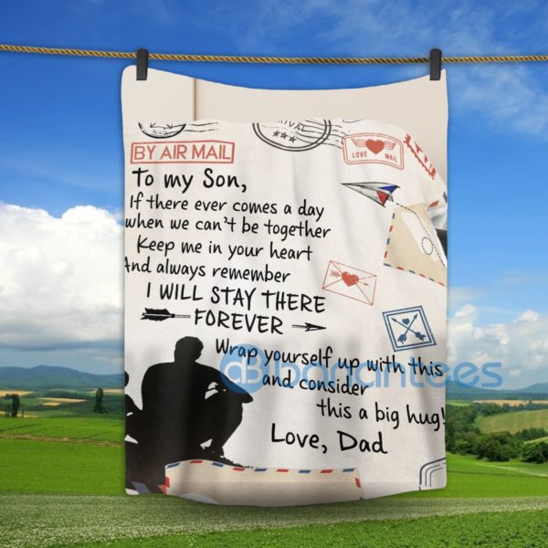 Dad And Son To My Son Air Mail Sherpa Blanket Product Photo