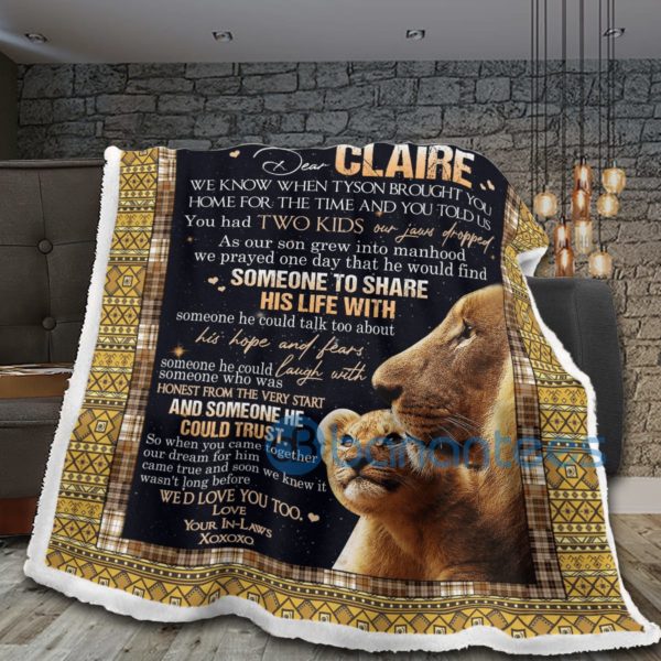 Dear Claire Lion Dear Claire You Had Two Kids Lion Sherpa Blanket Product Photo