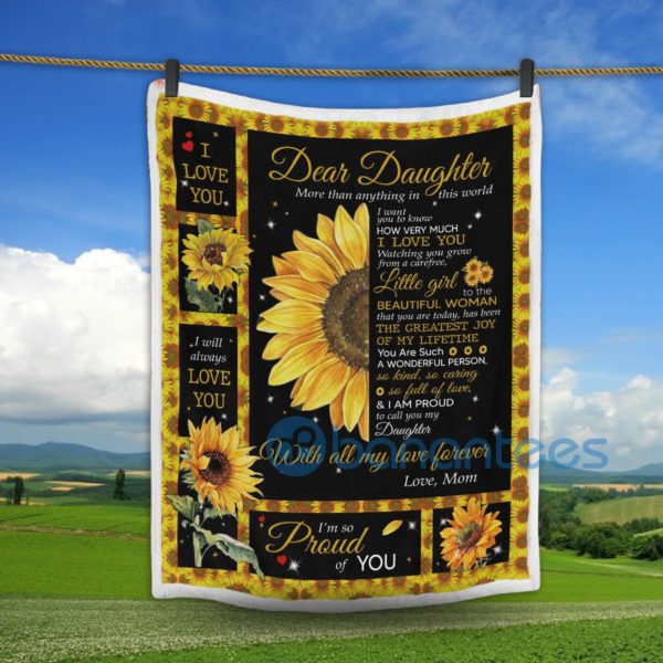 Dear Daughter Sunflowers Sherpa Blanket Product Photo