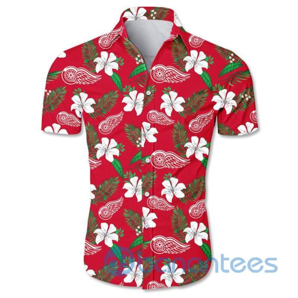 Detroit Red Wings Floral Short Sleeves Hawaiian Shirt Product Photo