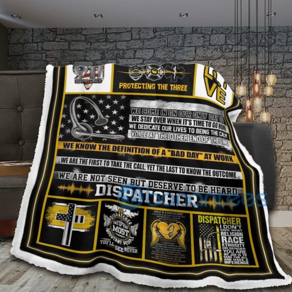 Dispatcher I Am The Dispatcher Protecting The Three Sherpa Blanket Product Photo