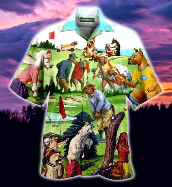 Dog Shirt Paws And Play Golf Dog Hawaiian Shirt Summer Hawaiian Product Photo