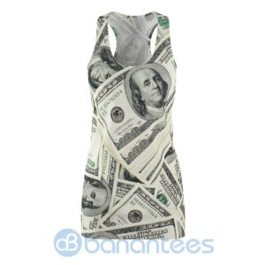 Dollar Money Full Printed Racerback Dress For Women Product Photo