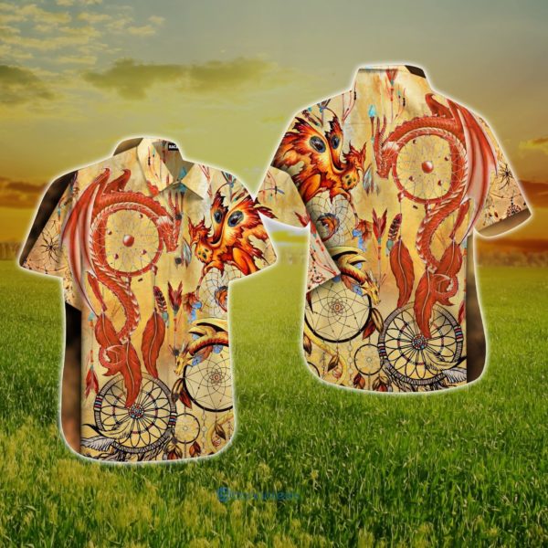 Dragon Shirt Dragons Native Dreamcatcher Unisex Hawaiian Shirt Summer Hawaiian Product Photo