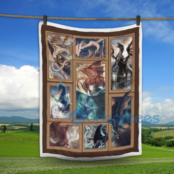 Dragons Beautiful Digital Art Sherpa Blanket Product Photo