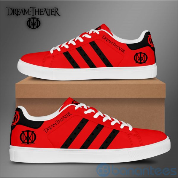 Dream Theater Black striped Red Low Top Skate Shoes Product Photo