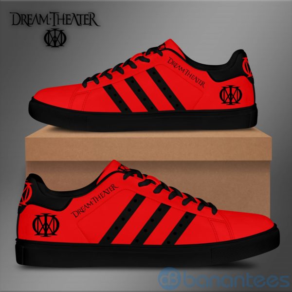 Dream Theater Black striped Red Low Top Skate Shoes Product Photo