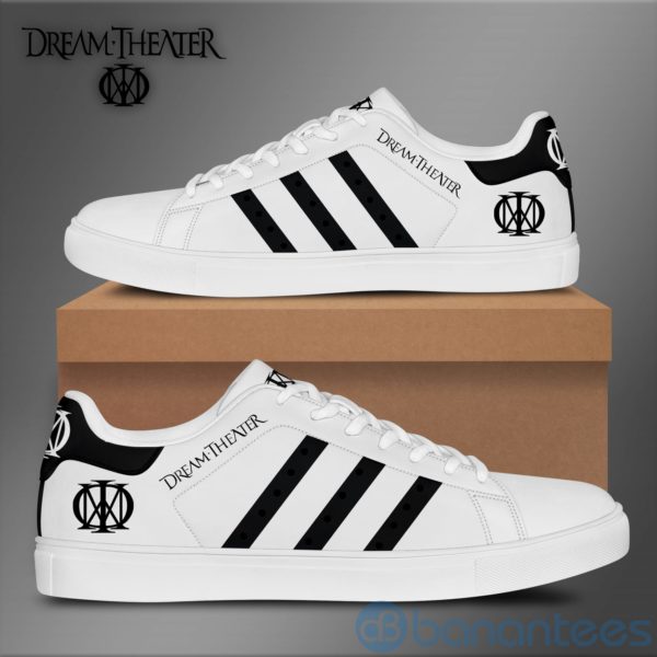 Dream Theater Black Striped White Low Top Skate Shoes Product Photo