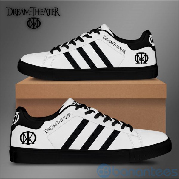 Dream Theater Black Striped White Low Top Skate Shoes Product Photo
