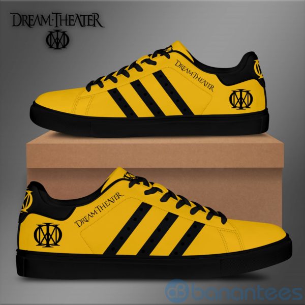 Dream Theater Black Striped Yellow Low Top Skate Shoes Product Photo