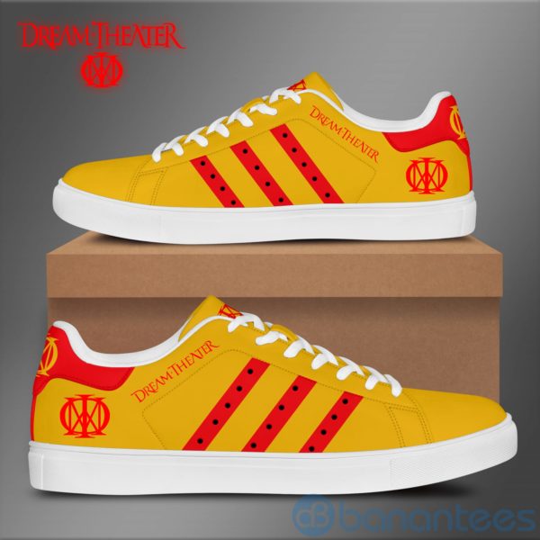 Dream Theater Red Striped Yellow Low Top Skate Shoes Product Photo