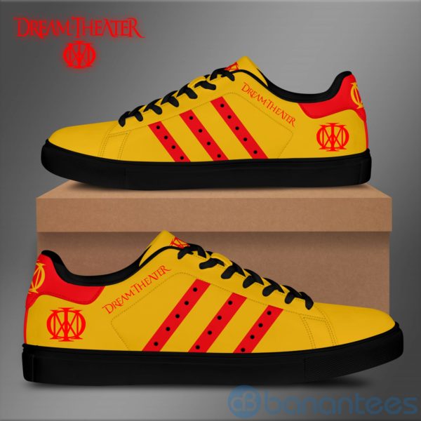 Dream Theater Red Striped Yellow Low Top Skate Shoes Product Photo