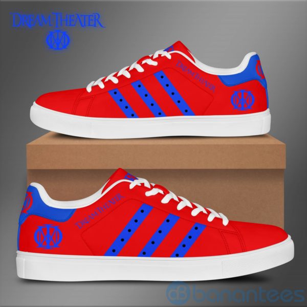 Dream Theater Royal Striped Red Low Top Skate Shoes Product Photo