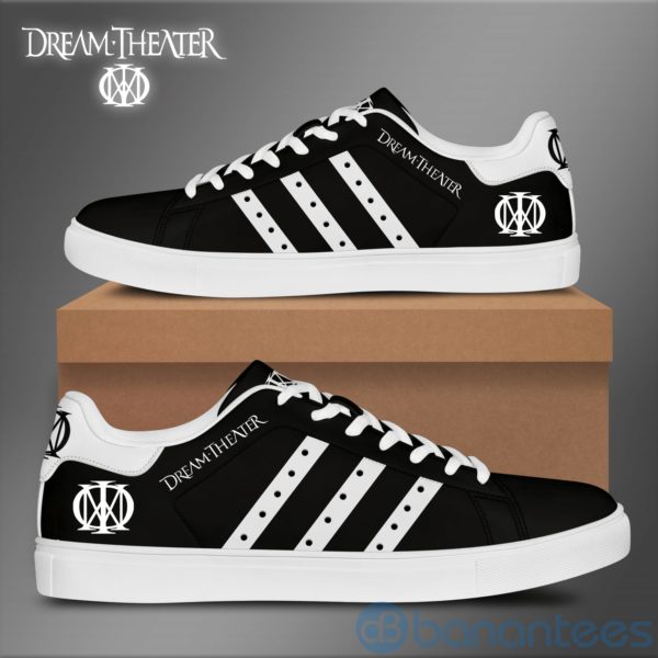 Dream Theater White Striped Black Low Top Skate Shoes Product Photo