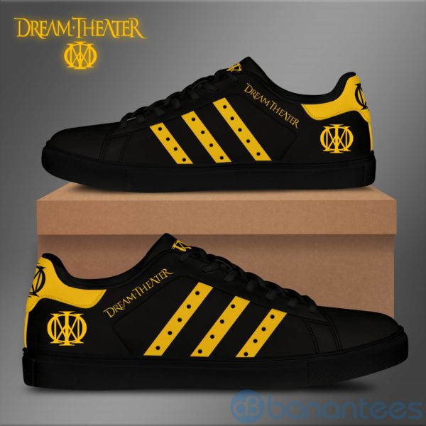 Dream Theater Yellow Striped Black Low Top Skate Shoes Product Photo