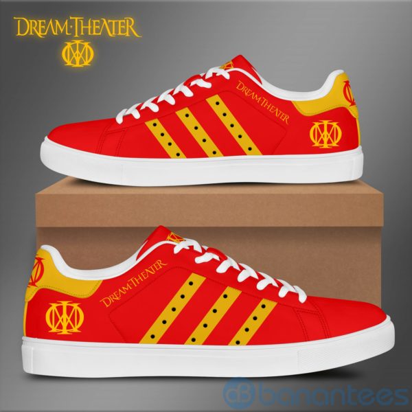 Dream Theater Yellow Striped Red Low Top Skate Shoes Product Photo