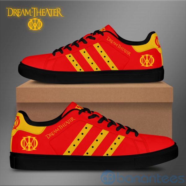 Dream Theater Yellow Striped Red Low Top Skate Shoes Product Photo