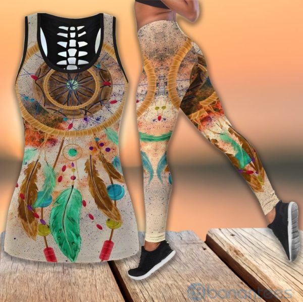 Dreamcatcher Colorful Hollow Tank Top Legging Set Outfit Product Photo