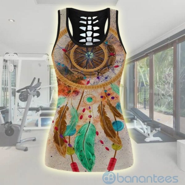 Dreamcatcher Colorful Hollow Tank Top Legging Set Outfit Product Photo
