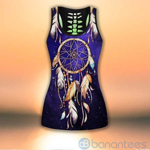 Dreamcatcher Navy Hollow Tank Top Legging Set Outfit Product Photo