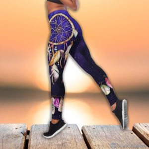 Dreamcatcher Navy Hollow Tank Top Legging Set Outfit Product Photo