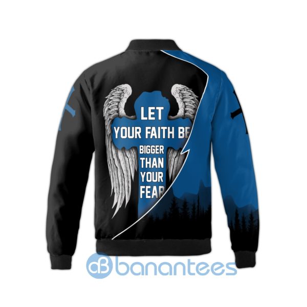 Easter Day Christian Jesus Faith Lion God Over Fear Fleece Bomber Jacket Product Photo
