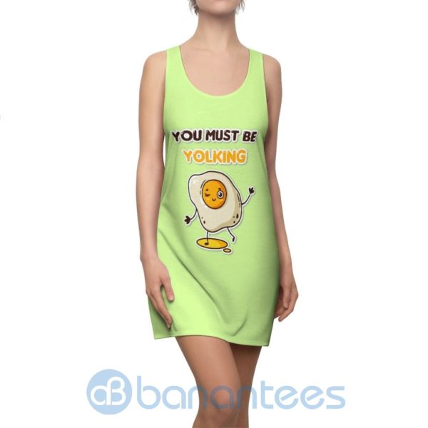 Egg Cartoon You Must Be Yolking Racerback Dress For Women Product Photo