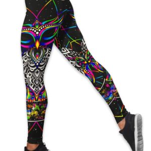 Electro Owl Yoga Mandala Hollow Tank And Legging Outfit Product Photo