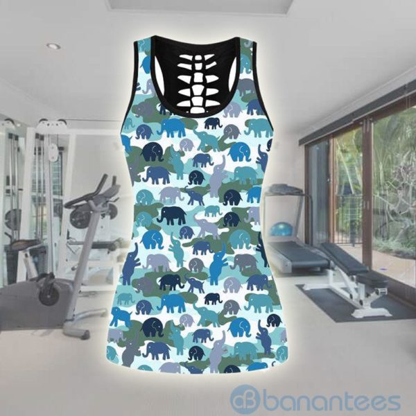 Elephant Pattern Tank Top Legging Set Outfit Product Photo