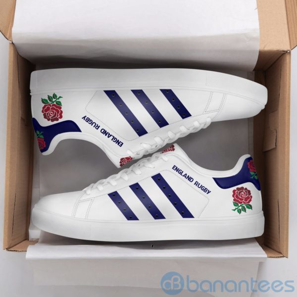 England Rugby Navy Striped Low Top Skate Shoes Product Photo