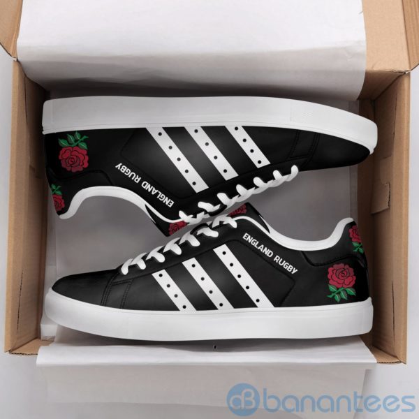 England Rugby White Striped Low Top Skate Shoes Product Photo