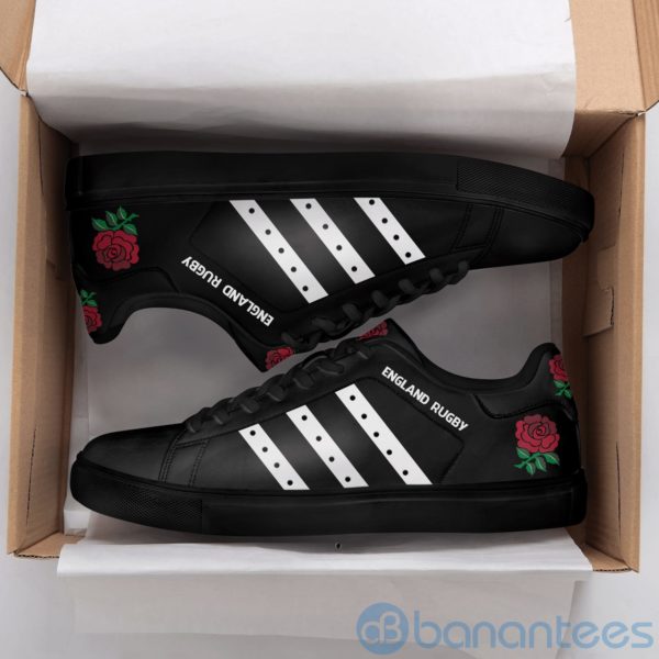 England Rugby White Striped Low Top Skate Shoes Product Photo