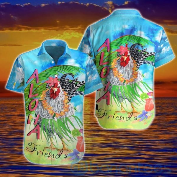 Farm Rooster Aloha Friends Hawaiian Shirt Product Photo