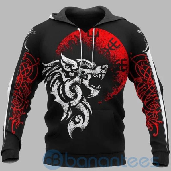 Fenrir Vegvisir Viking Hoodie All Over Printed 3D Hoodie Product Photo
