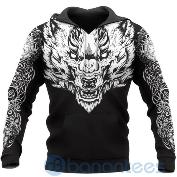 Fenrir Wolf Axe Sword Viking Hoodie All Over Printed 3D Hoodie Product Photo