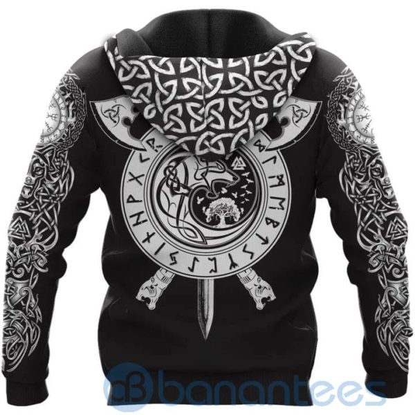 Fenrir Wolf Axe Sword Viking Hoodie All Over Printed 3D Hoodie Product Photo