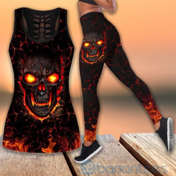Fire Skull Lava Hollow Tank And Legging Outfit Product Photo